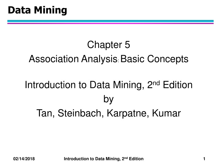 Introduction to Association Analysis in Data Mining