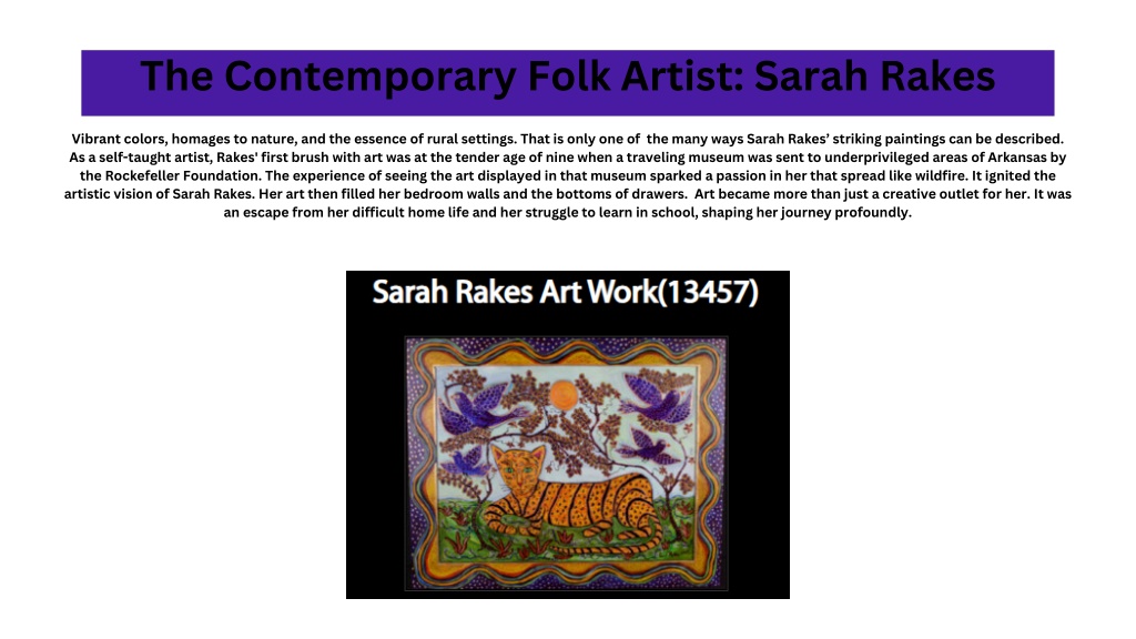 the contemporary folk artist sarah rakes l.w