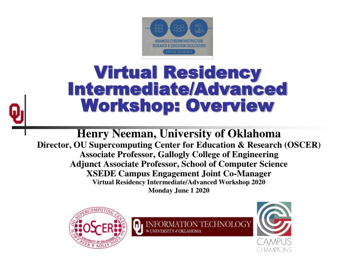 Virtual Residency Workshop 2020 - Details and Instructions