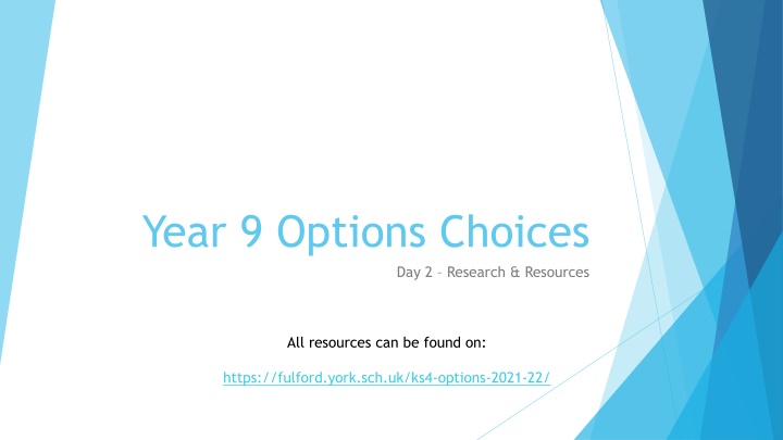 Careers: Year 9 Options Choices Research Session