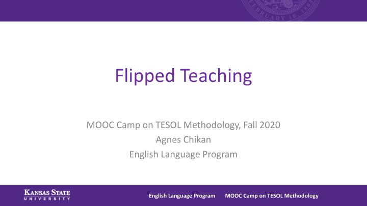 Flipped Teaching in TESOL Methodology