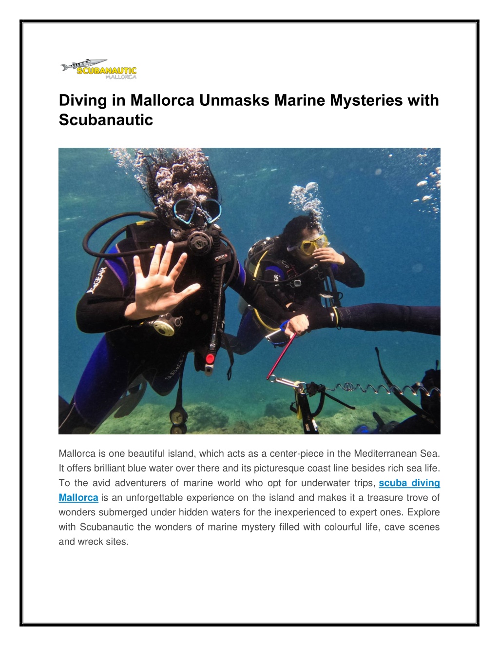 diving in mallorca unmasks marine mysteries with l.w