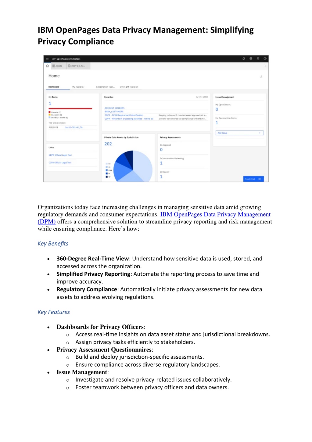 ibm openpages data privacy management simplifying l.w