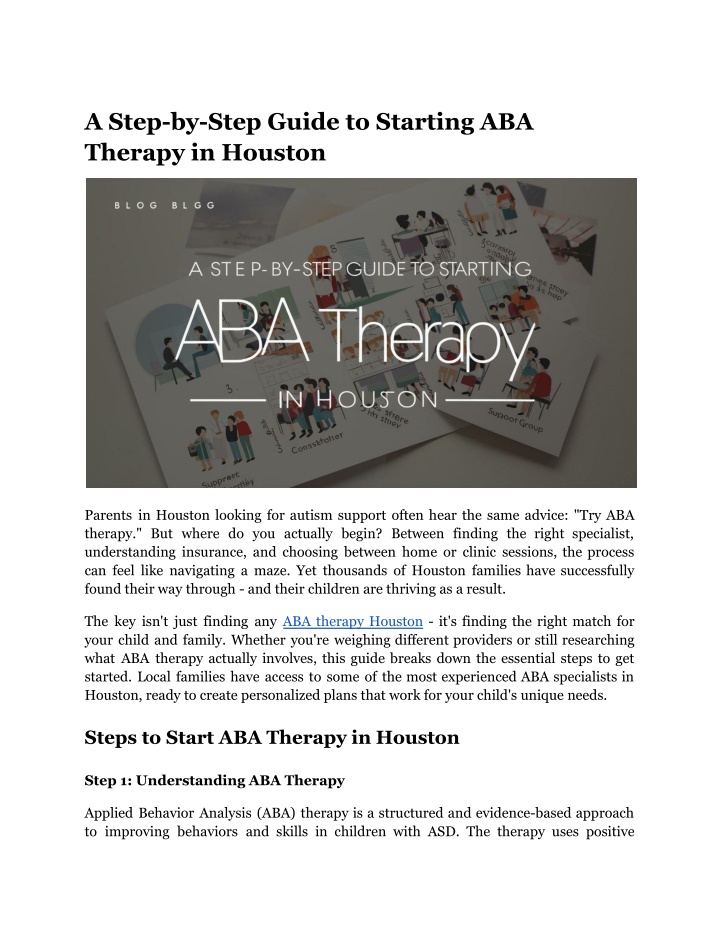 a step by step guide to starting aba therapy n.w