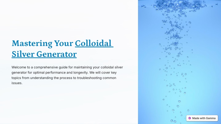 mastering your colloidal silver generator n.w