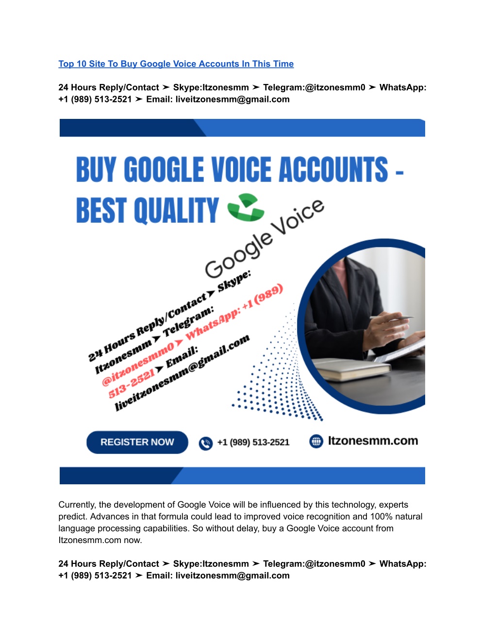 top 10 site to buy google voice accounts in this l.w