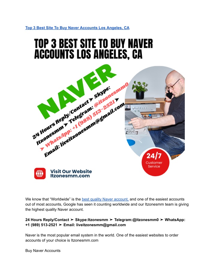 top 3 best site to buy naver accounts los angeles n.w