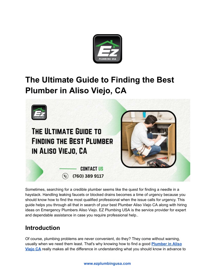 the ultimate guide to finding the best plumber n.w
