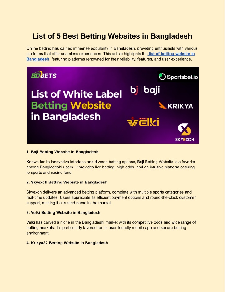 list of 5 best betting websites in bangladesh n.w
