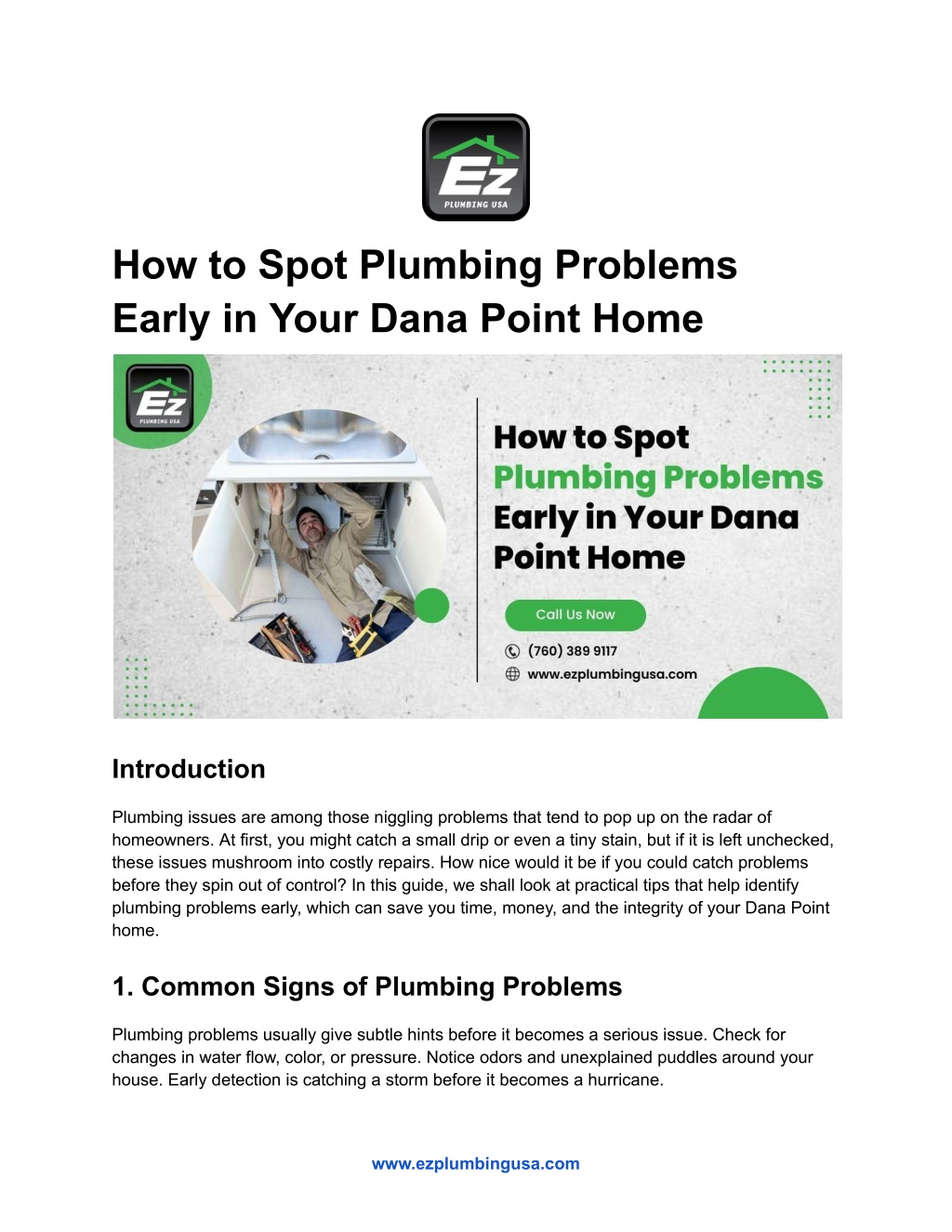 how to spot plumbing problems early in your dana l.w