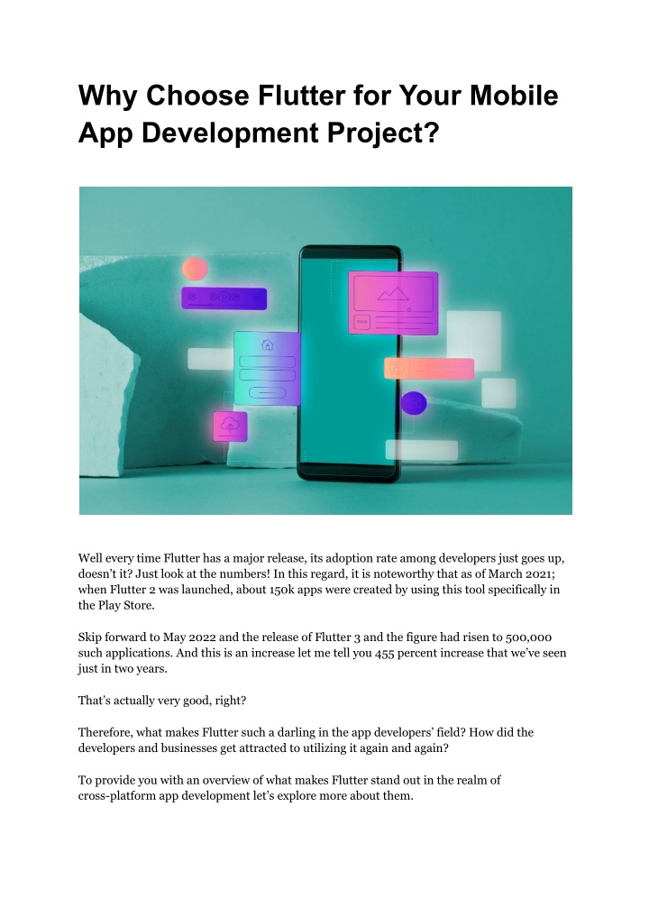 why choose flutter for your mobile n.w