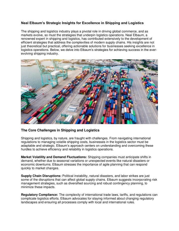 neal elbaum s strategic insights for excellence n.w