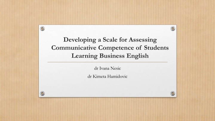 Communicative Competence in Business English Students