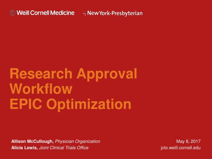 Clinical Research Workflow Optimization Overview