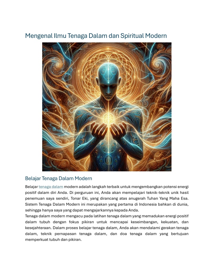 mengenal ilmu tenaga dalam dan spiritual modern n.w