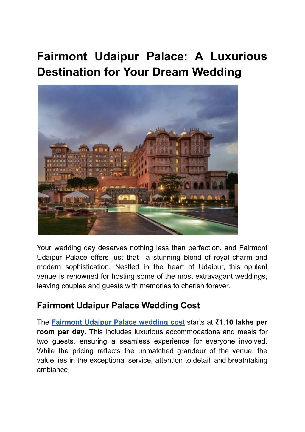 fairmont udaipur palace a luxurious destination l.w