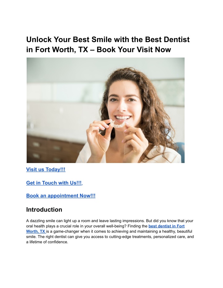 unlock your best smile with the best dentist n.w