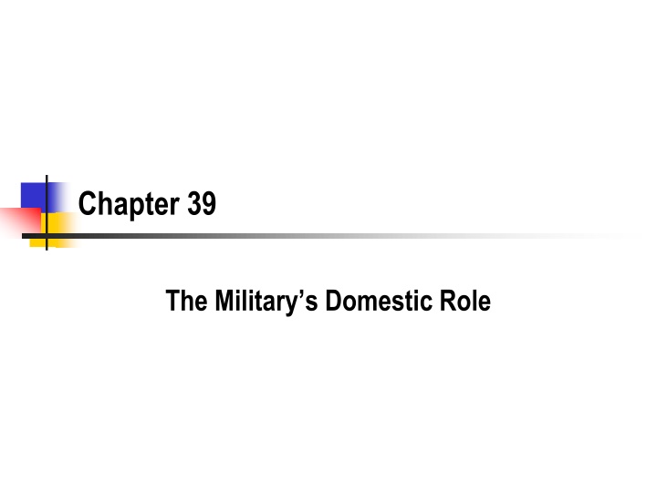 The Military's Domestic Role: History and Legal Framework