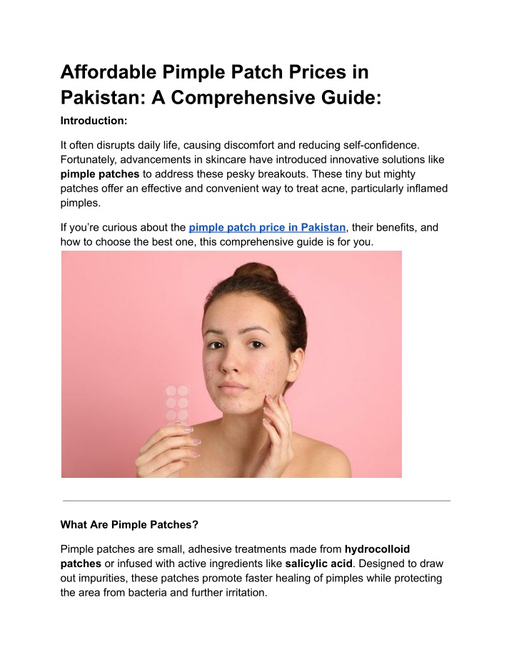 affordable pimple patch prices in pakistan n.w