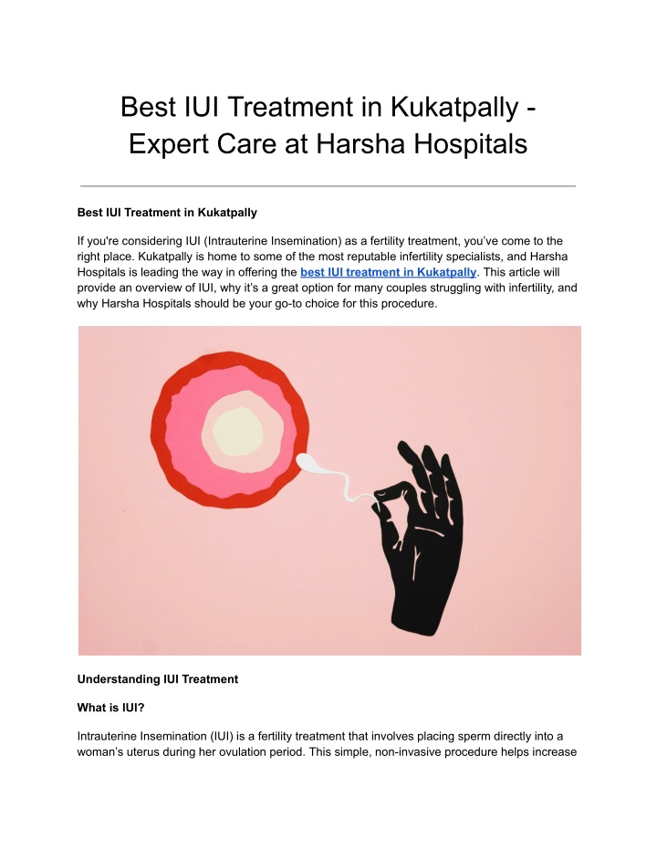 best iui treatment in kukatpally expert care n.w