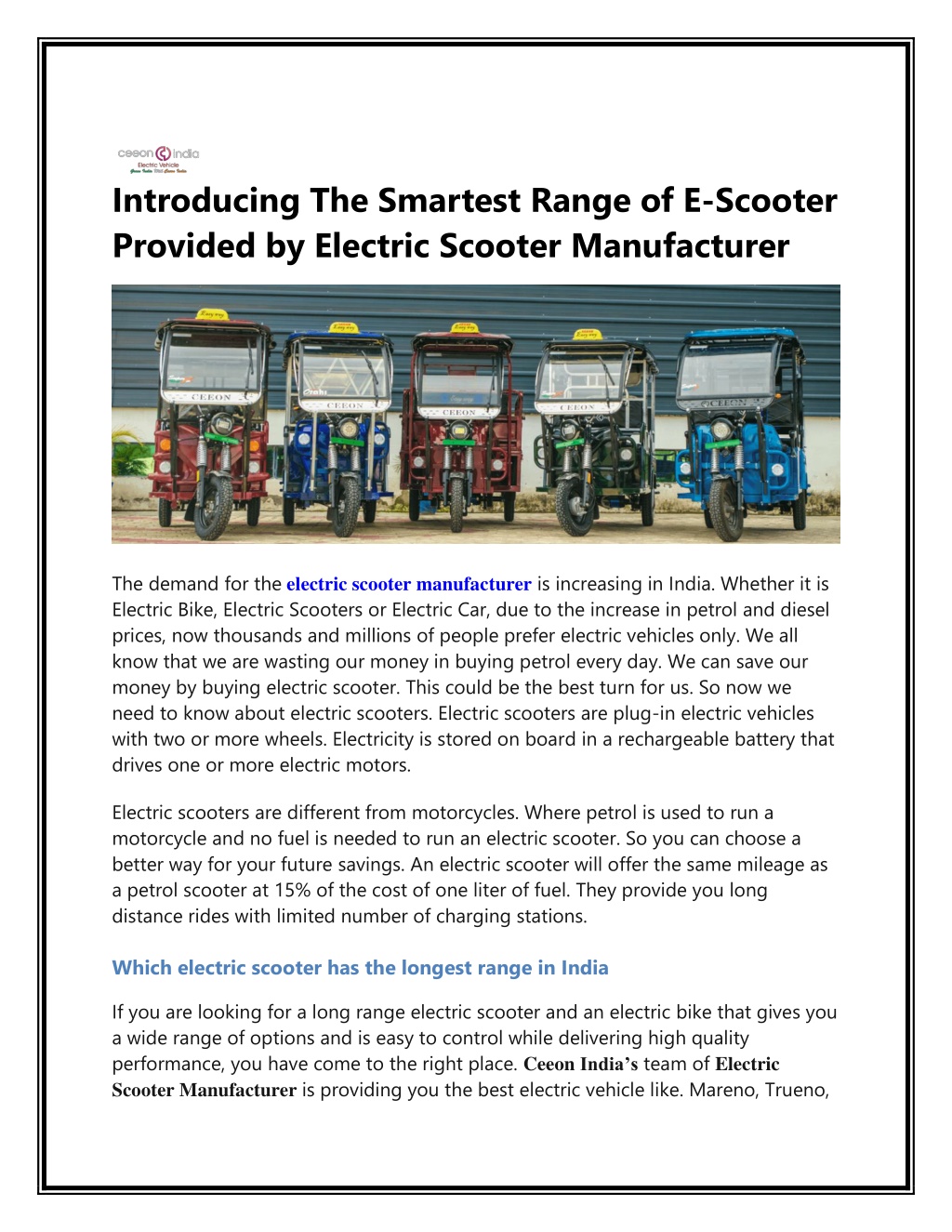 introducing the smartest range of e scooter l.w