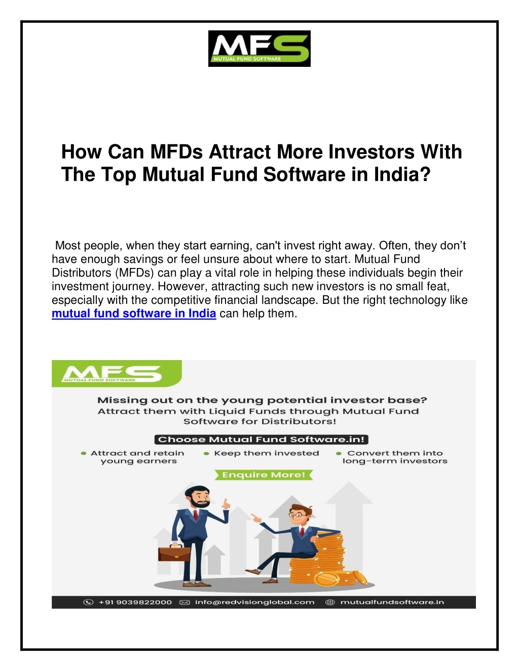 how can mfds attract more investors with l.w