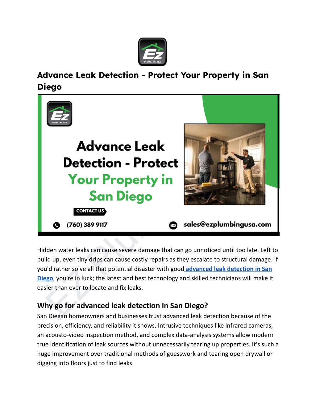 advance leak detection protect your property l.w