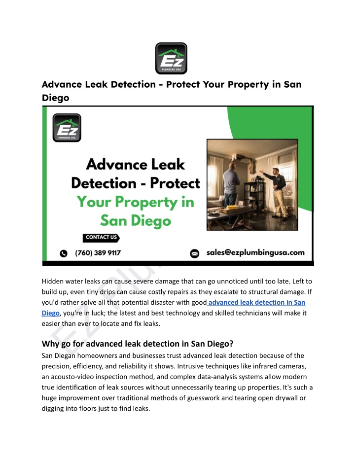 advance leak detection protect your property n.w