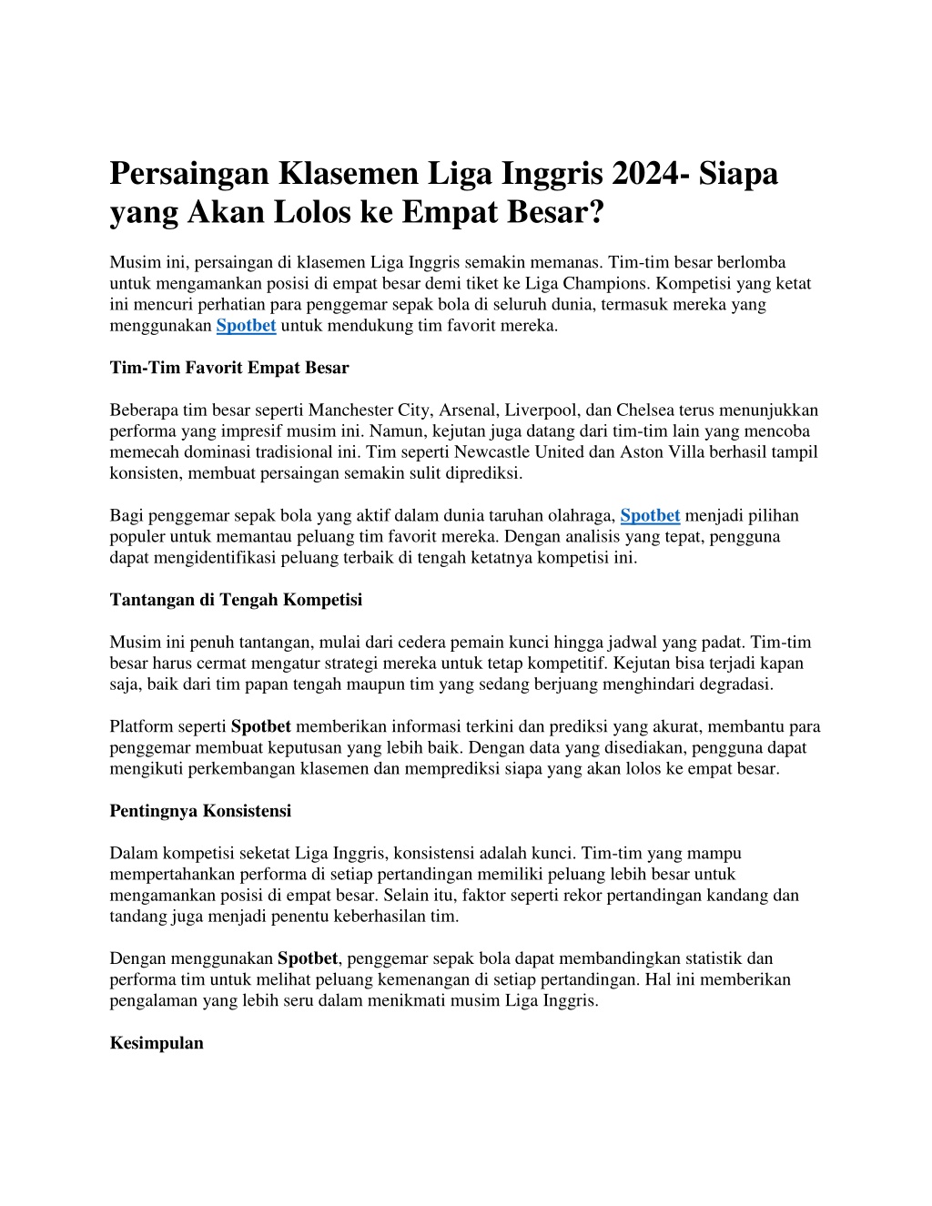 persaingan klasemen liga inggris 2024 siapa yang l.w