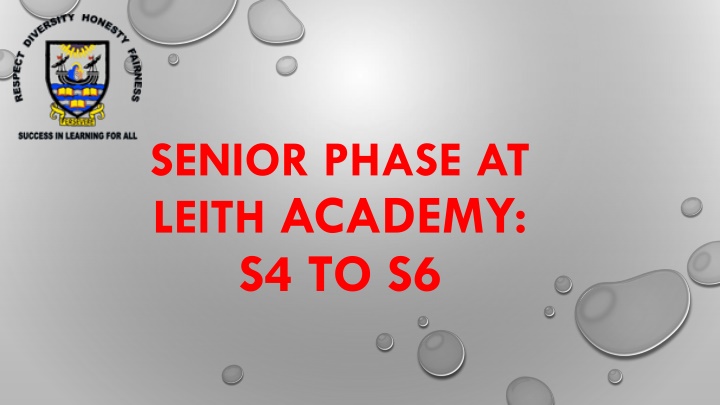 Senior Phase Opportunities and Progression at Leith Academy