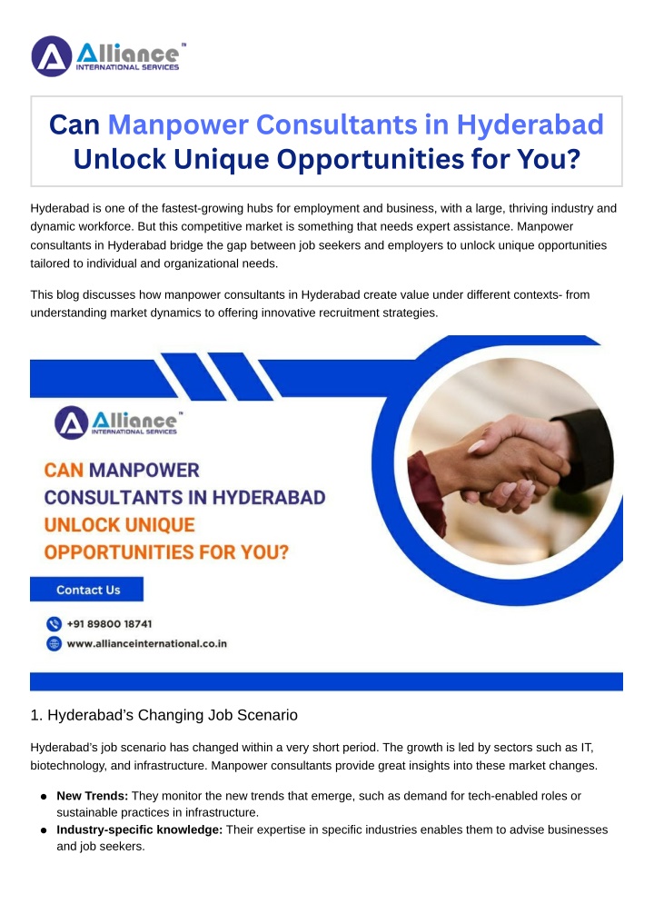 can manpower consultants in hyderabad unlock n.w