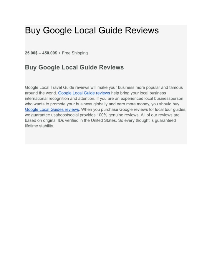buy google local guide reviews n.w