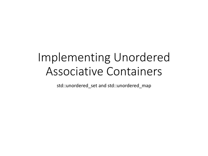 Unordered Associative Containers in C++