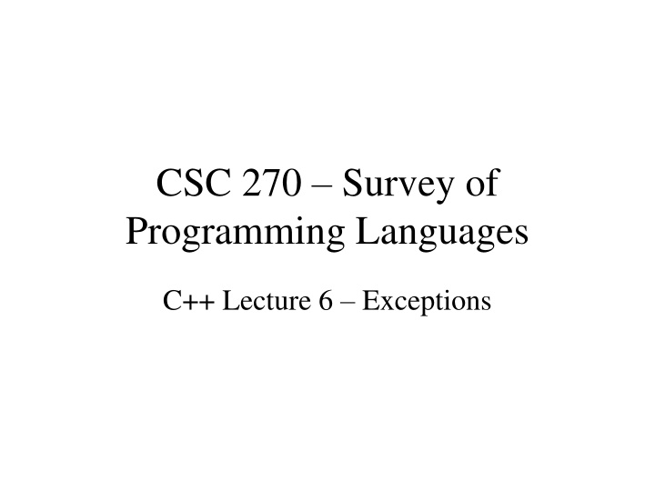 Overview of Exception Handling in C++ Programming