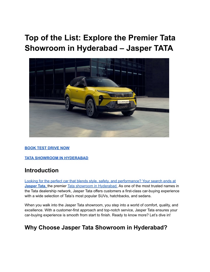 top of the list explore the premier tata showroom n.w
