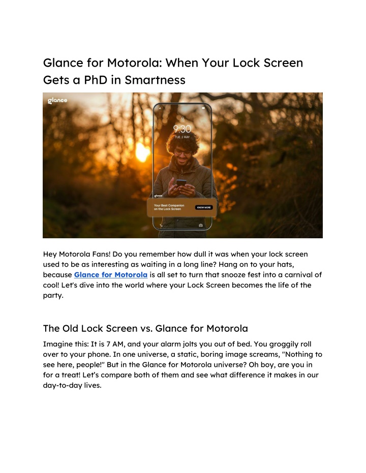 glance for motorola when your lock screen gets n.w