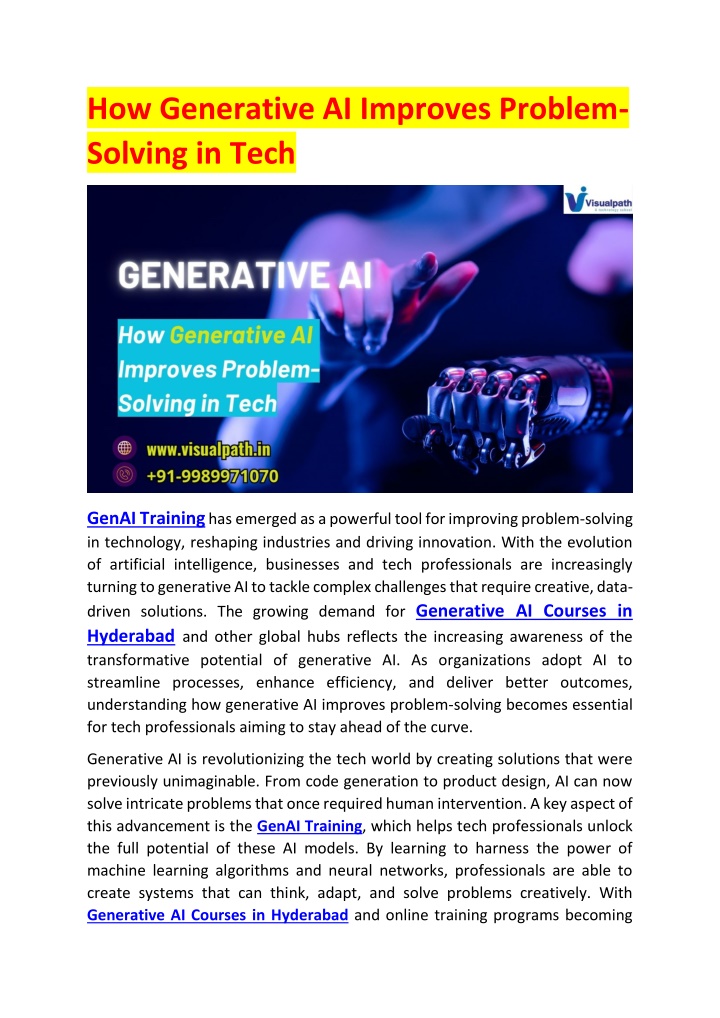 how generative ai improves problem solving in tech n.w