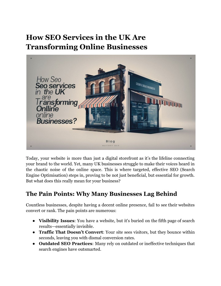 how seo services in the uk are transforming n.w
