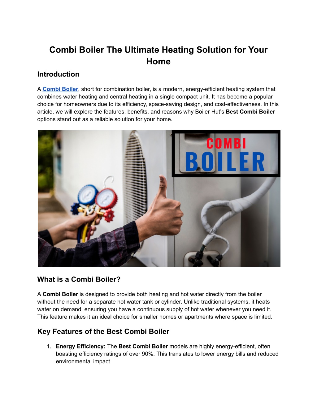 combi boiler the ultimate heating solution l.w