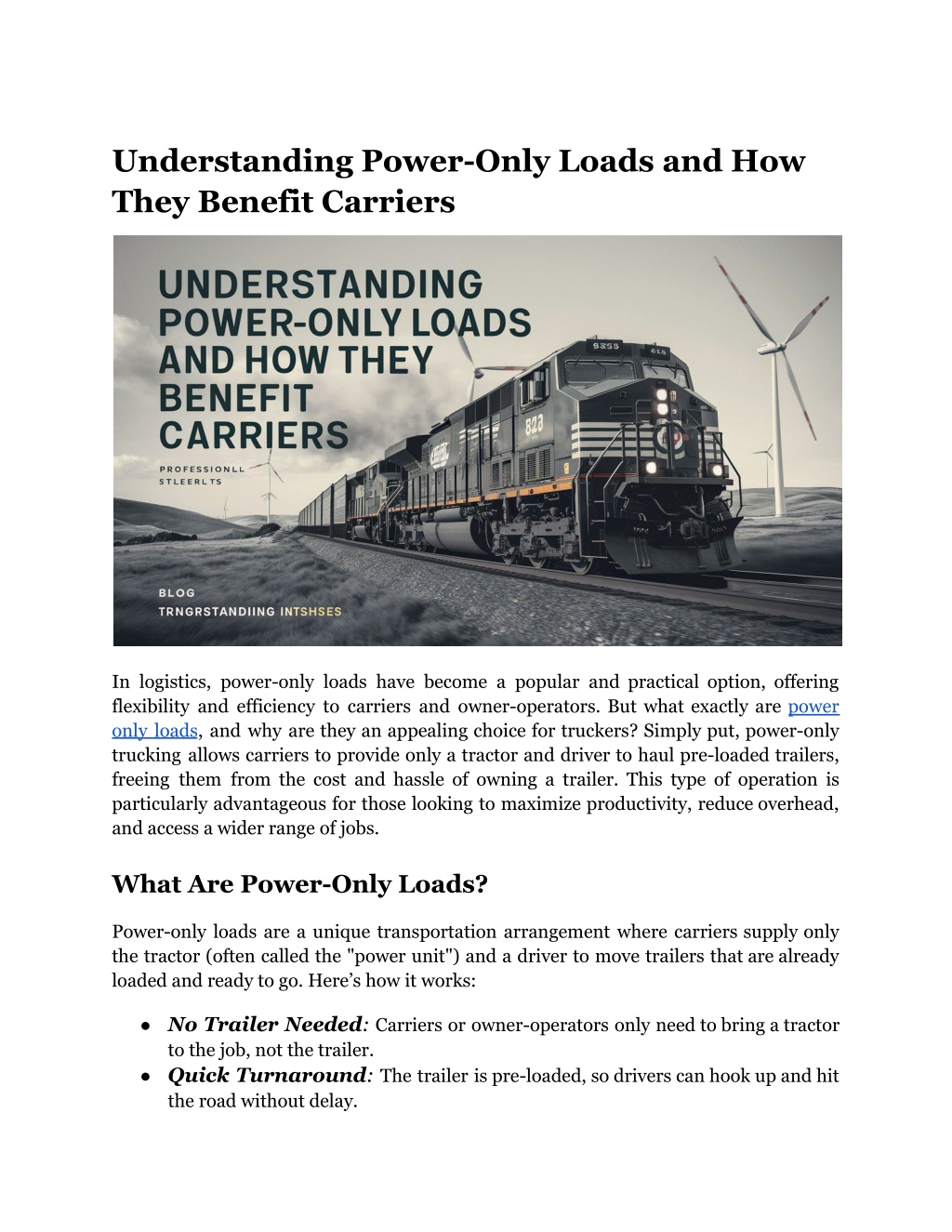 understanding power only loads and how they l.w