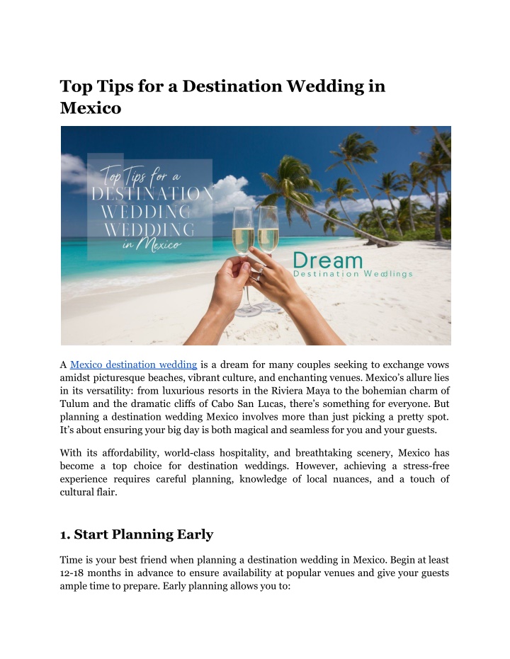 top tips for a destination wedding in mexico n.w