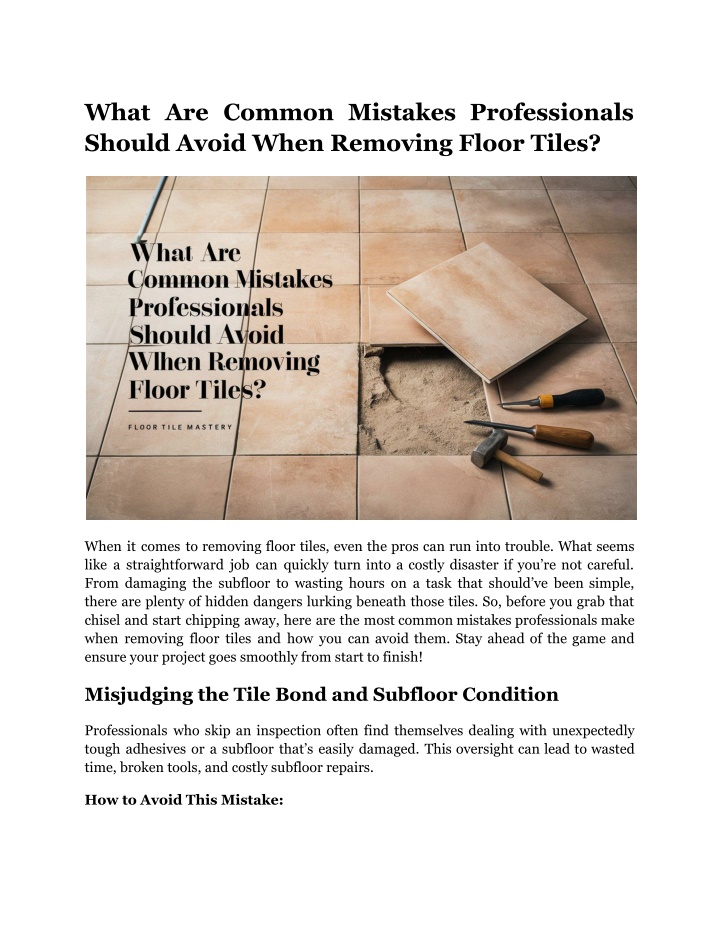 what are common mistakes professionals should n.w