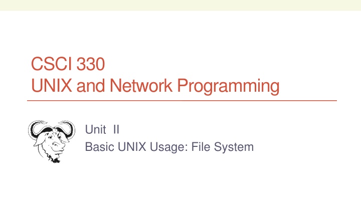 Introduction to Basic UNIX Usage and Network Programming