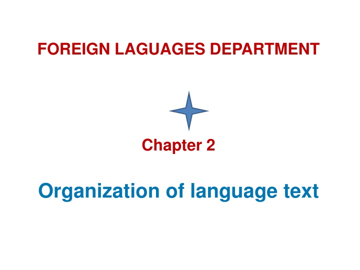 Language Text Structures and Organization