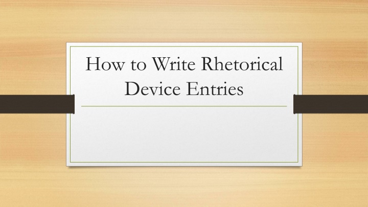 Analyzing Rhetorical Devices in 