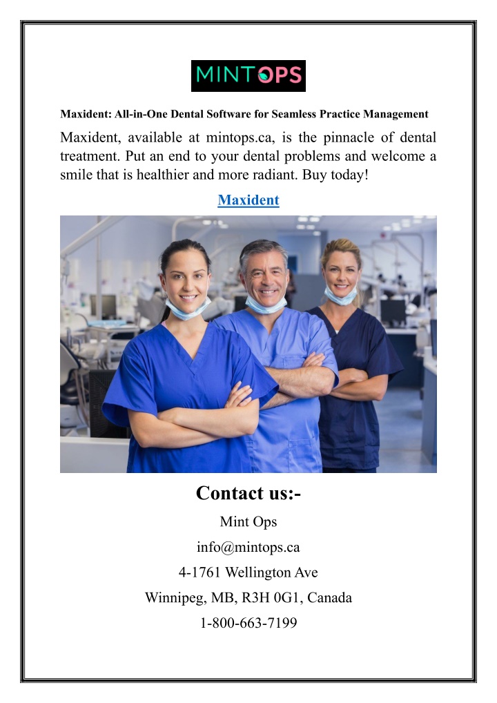 maxident all in one dental software for seamless n.w