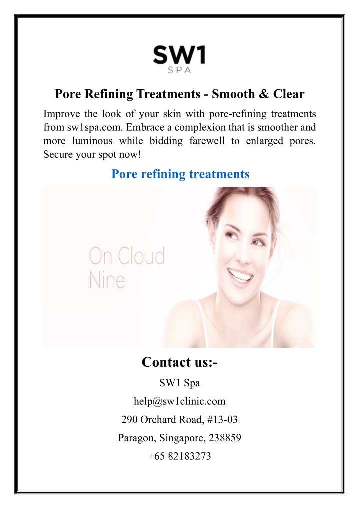pore refining treatments smooth clear n.w