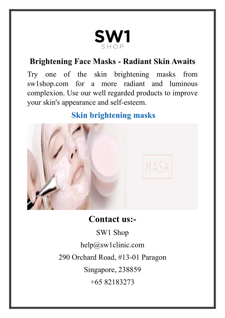 brightening face masks radiant skin awaits n.w