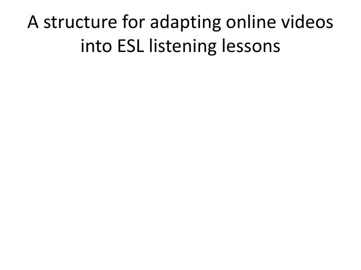 Enhancing ESL Listening Skills Through Online Video Adaptation