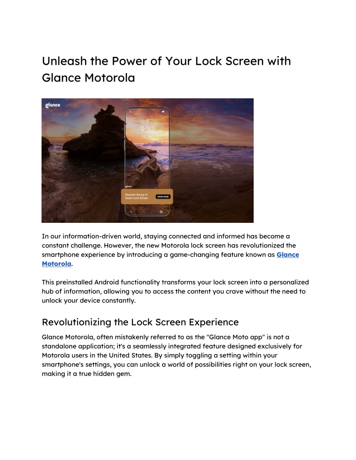 unleash the power of your lock screen with glance n.w
